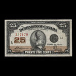 Canada, Dominion du Canada, 25 cents <br /> 2 juillet 1923