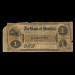 Canada, Banque de Montréal, 1 dollar <br /> 2 janvier 1857
