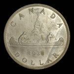 Canada, Georges VI, 1 dollar <br /> 1938