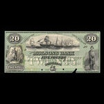 Canada, Molsons Bank, 20 dollars <br /> 1 octobre 1855