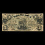 Canada, Molsons Bank, 1 piastre <br /> 1 octobre 1855