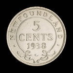 Canada, Georges VI, 5 cents <br /> 1938