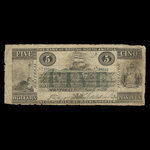 Canada, Bank of British North America, 5 dollars <br /> 21 janvier 1854
