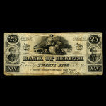 Canada, Bank of Health, aucune dénomination <br /> 1866