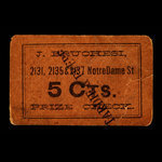 Canada, J. Bruchesi, 5 cents <br /> 1915