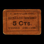 Canada, J. Bruchesi, 5 cents <br /> 1898