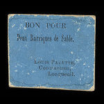 Canada, Louis Payette, 2 barriques de sable <br /> 1925
