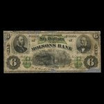 Canada, Molsons Bank, 6 dollars <br /> 5 novembre 1871
