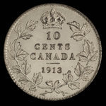 Canada, Georges V, 10 cents <br /> 1913