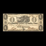 Canada, St. Lawrence Bank & Lumber Company, 1 dollar <br /> 25 mai 1837