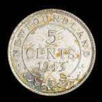 Canada, Georges VI, 5 cents <br /> 1943