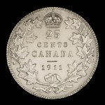 Canada, Georges V, 25 cents <br /> 1911