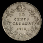 Canada, Georges V, 10 cents <br /> 1912