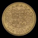 Canada, Georges V, 5 dollars <br /> 1913