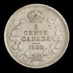 Canada, Georges V, 5 cents <br /> 1920