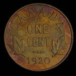 Canada, Georges V, 1 cent <br /> 1920