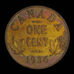 Canada, Georges V, 1 cent <br /> 1936