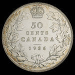 Canada, Georges V, 50 cents <br /> 1936