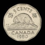 Canada, Georges VI, 5 cents <br /> 1950