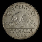 Canada, Georges VI, 5 cents <br /> 1952