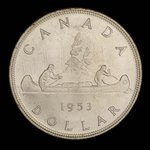 Canada, Élisabeth II, 1 dollar <br /> 1953