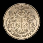 Canada, Élisabeth II, 50 cents <br /> 1958