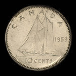 Canada, Élisabeth II, 10 cents <br /> 1959