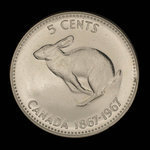 Canada, Élisabeth II, 5 cents <br /> 1967