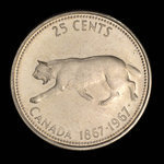 Canada, Élisabeth II, 25 cents <br /> 1967