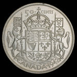 Canada, Georges VI, 50 cents <br /> 1942