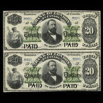 Canada, Bank of London in Canada, 20 dollars <br /> 1 décembre 1883