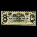 Canada, Consolidated Bank of Canada, 10 dollars <br /> 1 juillet 1876