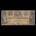 Canada, Ville d'Hamilton, 2 dollars <br /> 1 septembre 1855