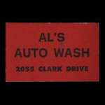 Canada, Al's Auto Wash, aucune dénomination <br /> 1977