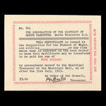 Canada, Corporation of the District of North Vancouver, 5 dollars <br /> 31 juillet 1913