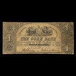 Canada, Gore Bank, 4 dollars <br /> 2 septembre 1852
