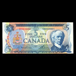 Canada, Banque du Canada, 5 dollars <br /> 1972