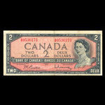 Canada, Banque du Canada, 2 dollars <br /> 1954