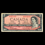 Canada, Banque du Canada, 2 dollars <br /> 1954