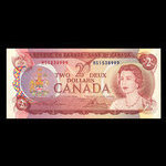 Canada, Banque du Canada, 2 dollars <br /> 1974