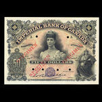 Canada, Imperial Bank of Canada, 50 dollars <br /> 2 janvier 1907