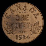Canada, Georges V, 1 cent <br /> 1924