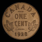 Canada, Georges V, 1 cent <br /> 1928