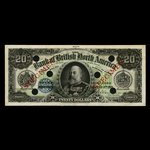 Canada, Bank of British North America, 20 dollars <br /> 3 juillet 1911