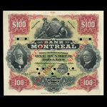 Canada, Banque de Montréal, 100 dollars <br /> 2 janvier 1903