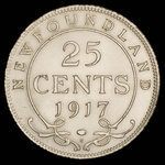 Canada, Georges V, 25 cents <br /> 1917