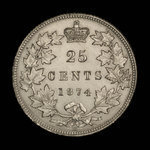 Canada, Victoria, 25 cents : 1874