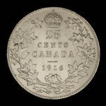 Canada, Georges V, 25 cents <br /> 1916