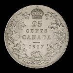 Canada, Georges V, 25 cents <br /> 1917
