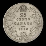 Canada, Georges V, 25 cents <br /> 1918
